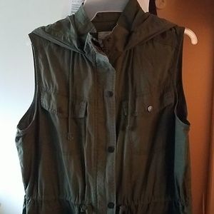 Mudd Army Green Hooded Vest